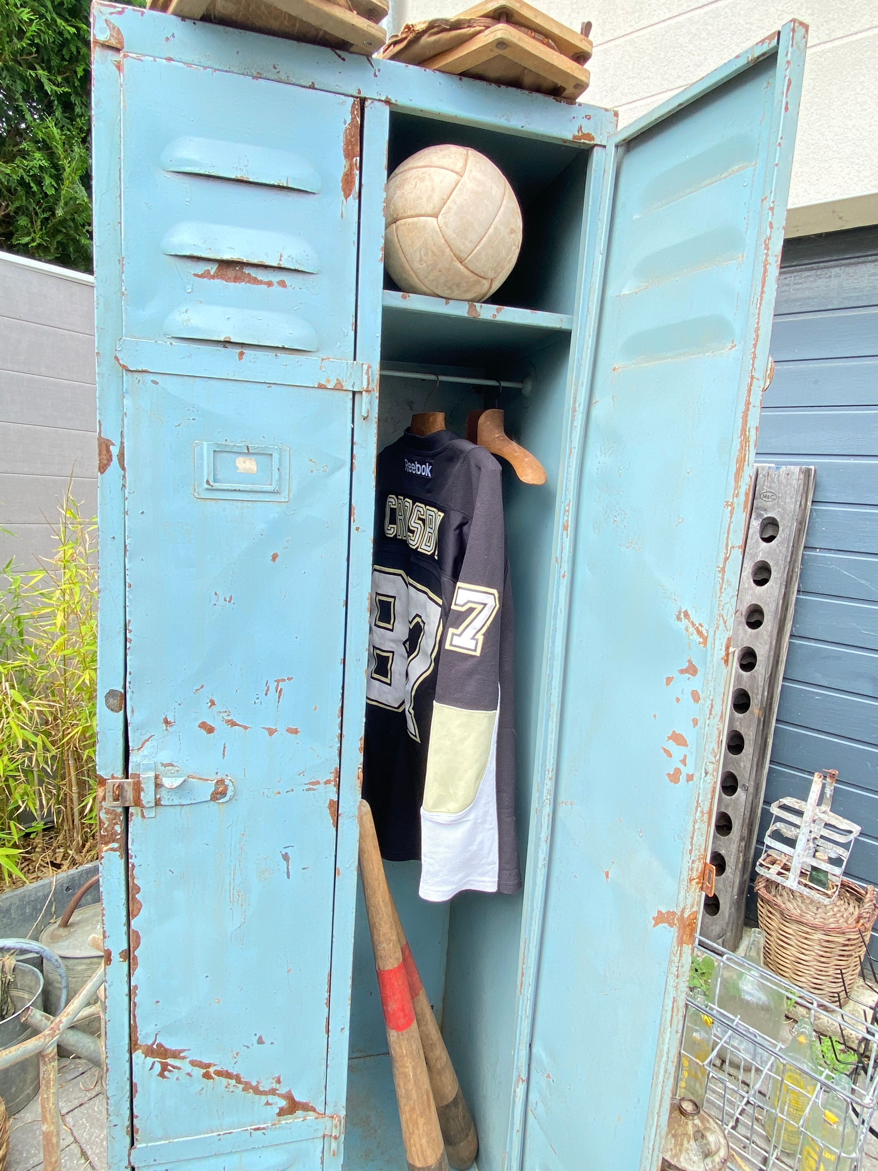 Vintage metal industrial wardrobe