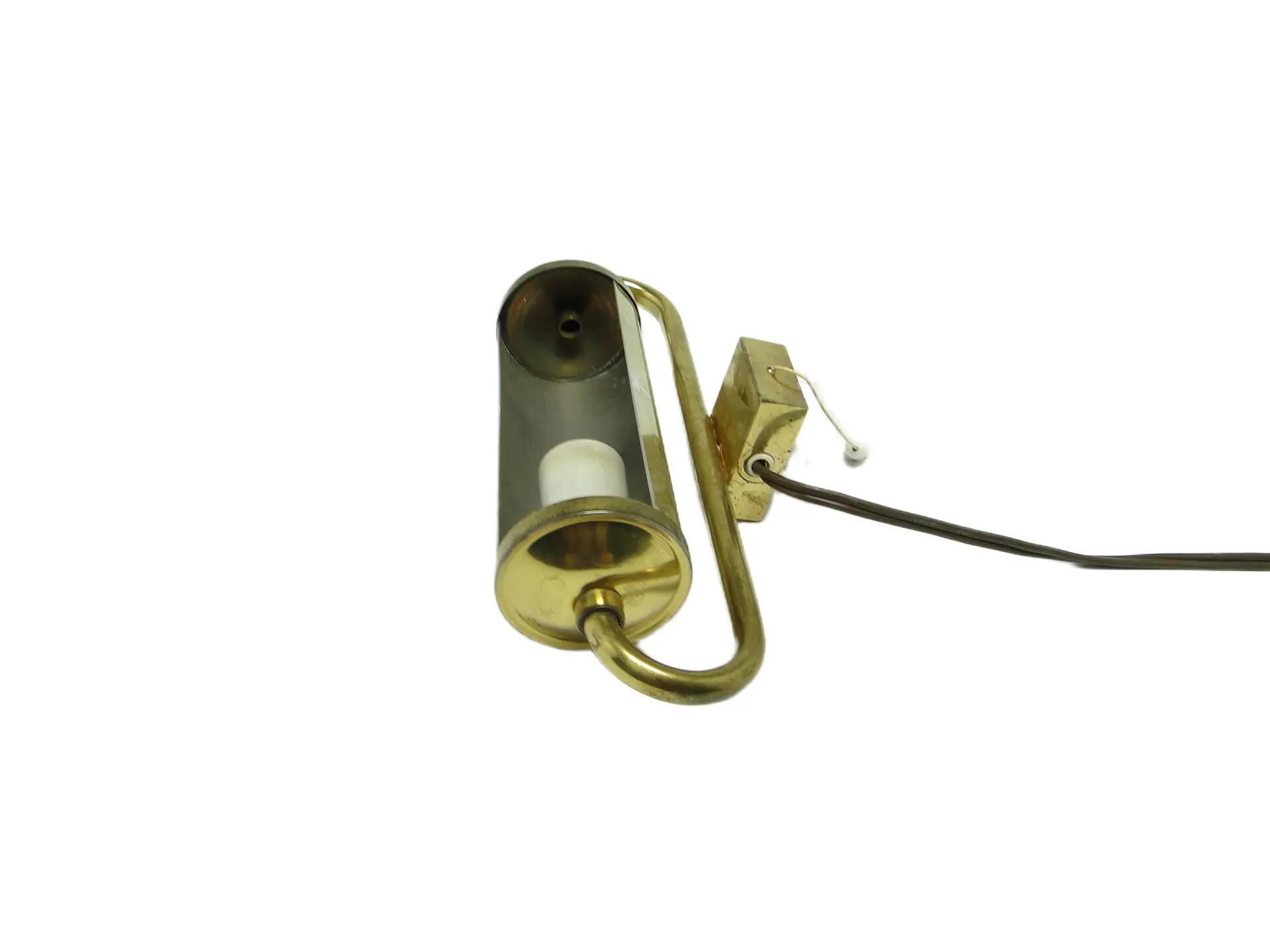 Picture light, mid-century modern, brass, Poland, 1950s.