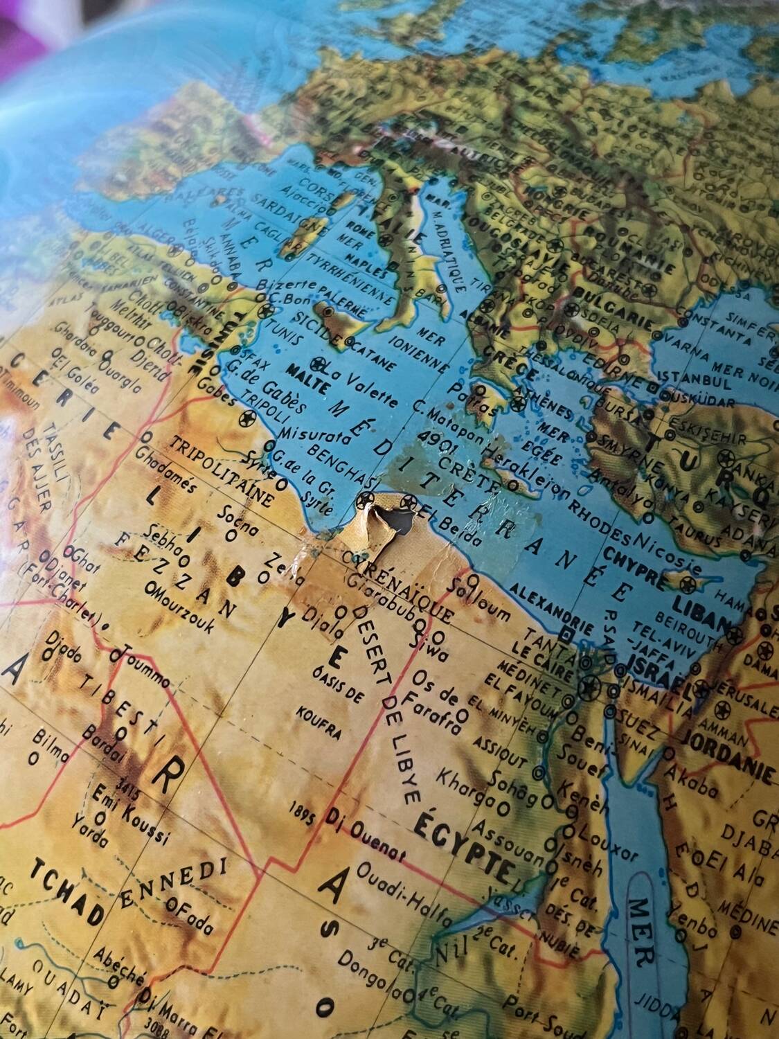 Vintage earth globe