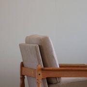Modern Danish, Pair of Lounge Armchairs in Oak and Linen, Henning Kjærnulf, 1960s