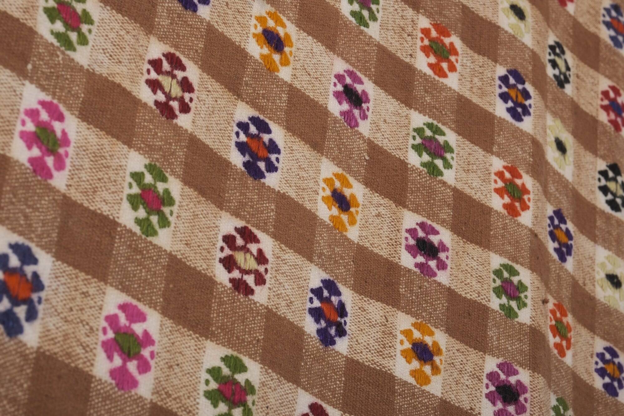 Vintage Turkish kilim, handwoven, 202x246 cm.