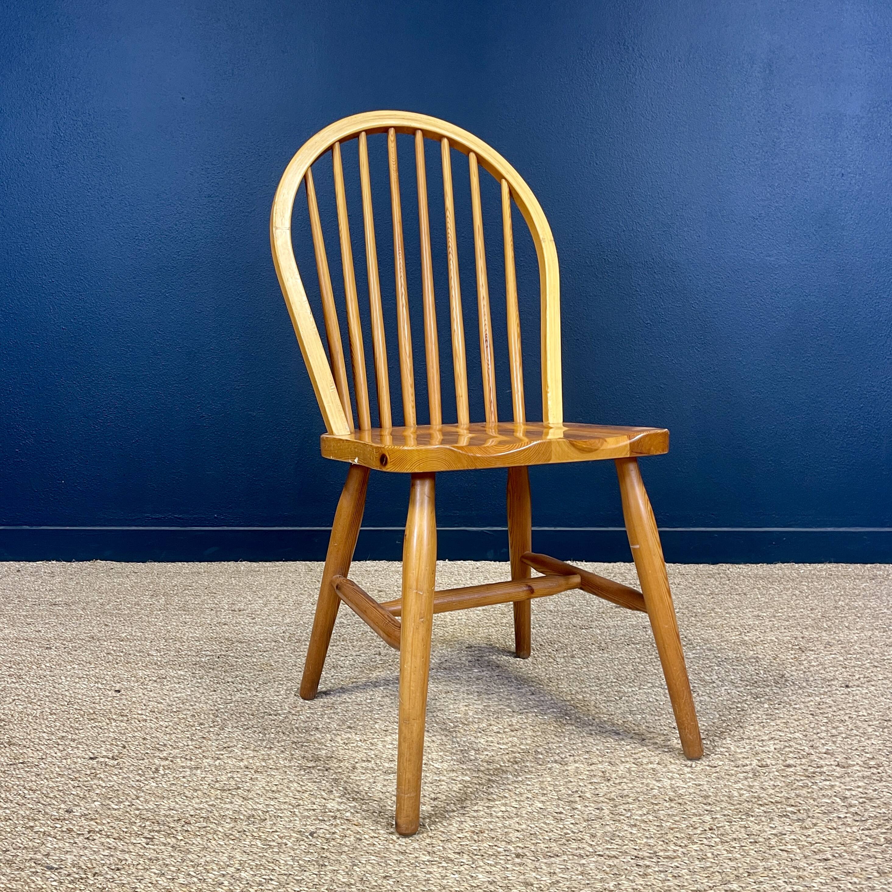 Set of 6 solid pine chairs from the 80s