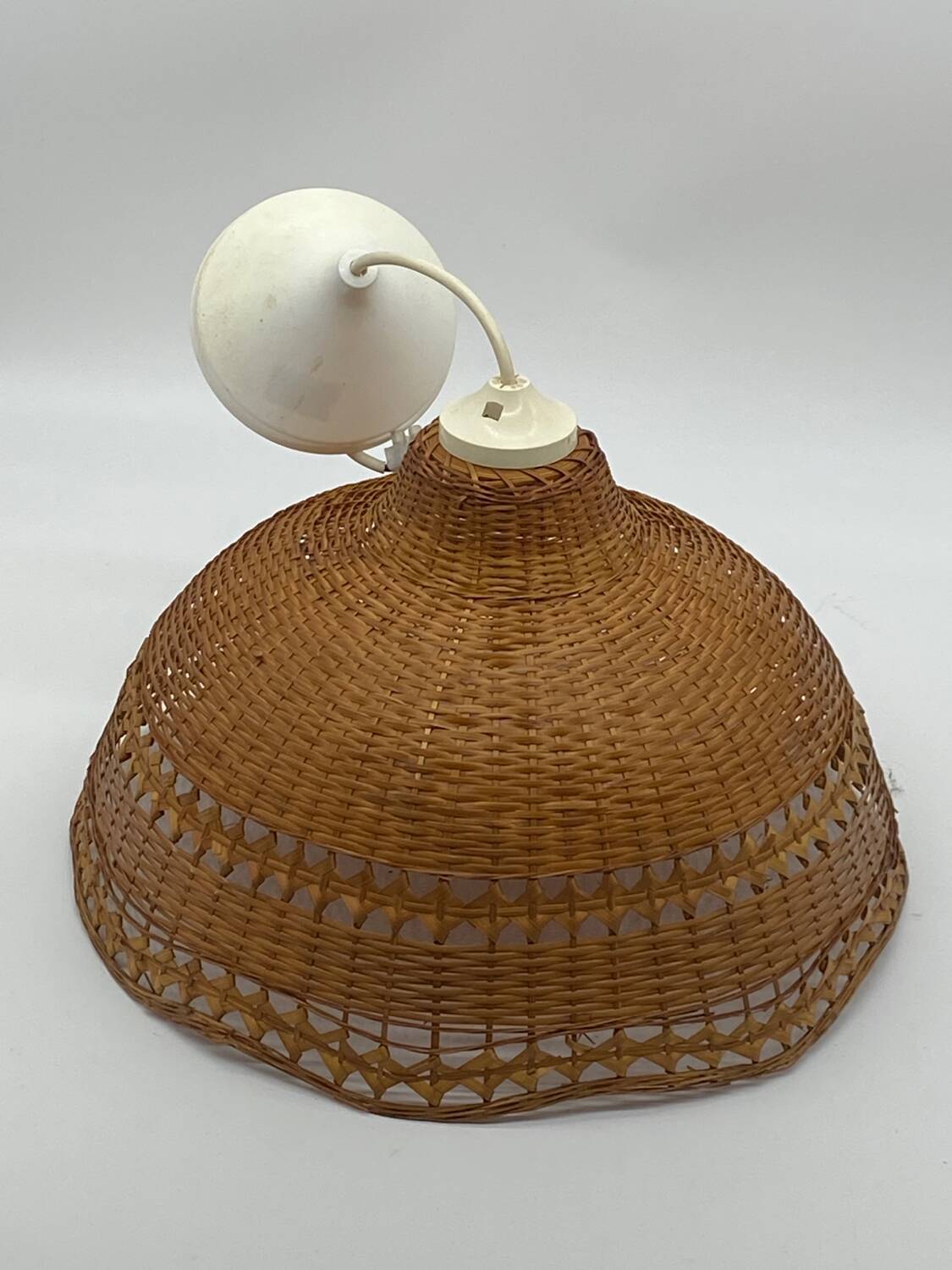 Suspension / Rattan lamp / wicker / natural fibers, vintage