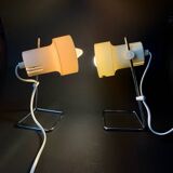 Pair of plastic and metal spotlights 1970 CGM