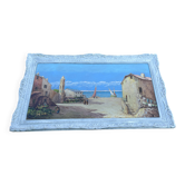 Ancient painting – Animated Mediterranean view – Port and sailing boats