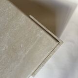 Travertine eye-shaped coffee table