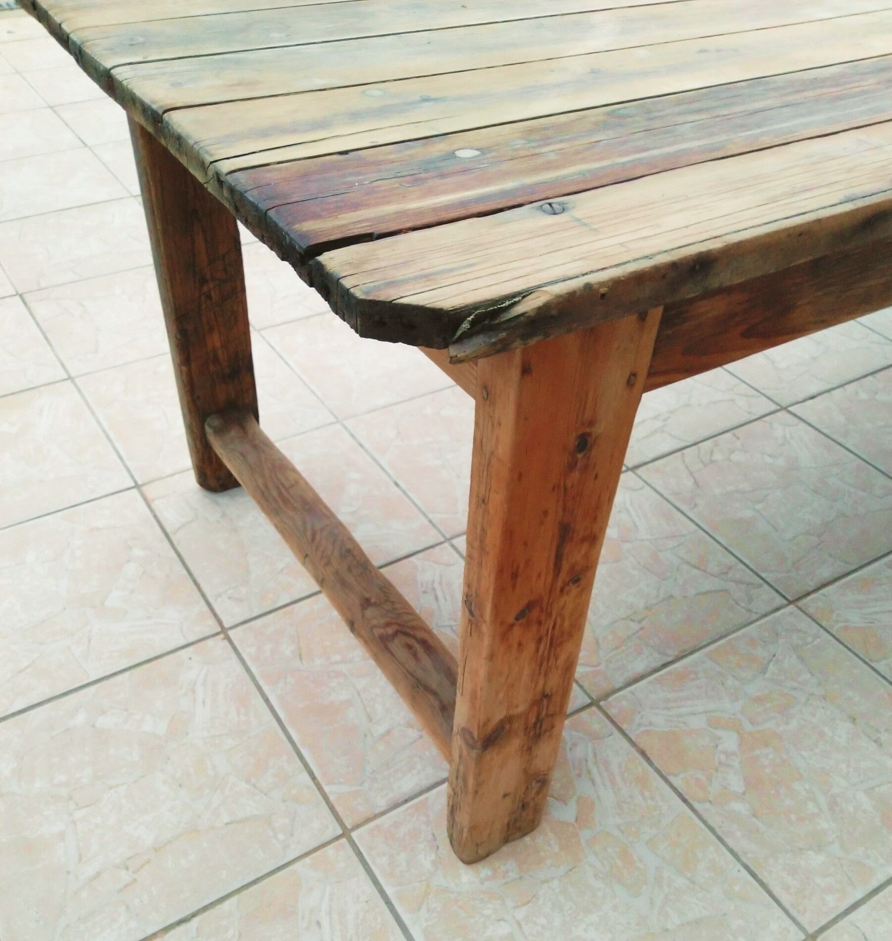 19th century larch farm table