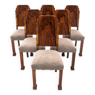 Six Art Deco chairs