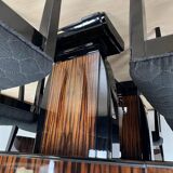 French Art Deco Expandable Dining Room Set, 1930, Set of 9