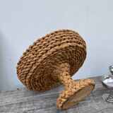 Fruit bowl on stand in woven rattan