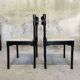 6 black lacquered wooden chairs