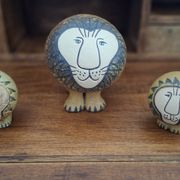 Set of 3 ceramic lions by Lisa Larson/Gustavsberg.