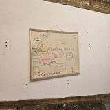 Old geography map school map Oceania political and physical co