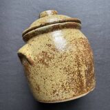 Vintage pyrite stoneware lid pot