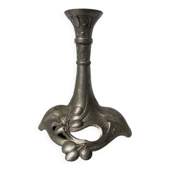 Chandelier en métal argenté Art Nouveau
