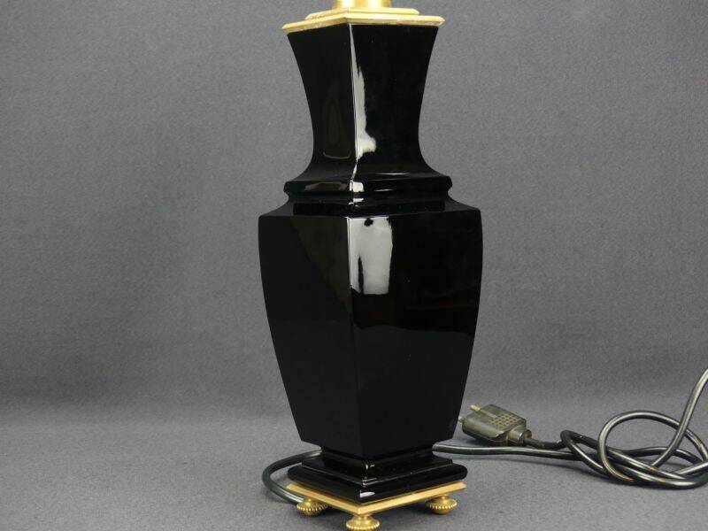 Baccarat, black crystal lamp base
