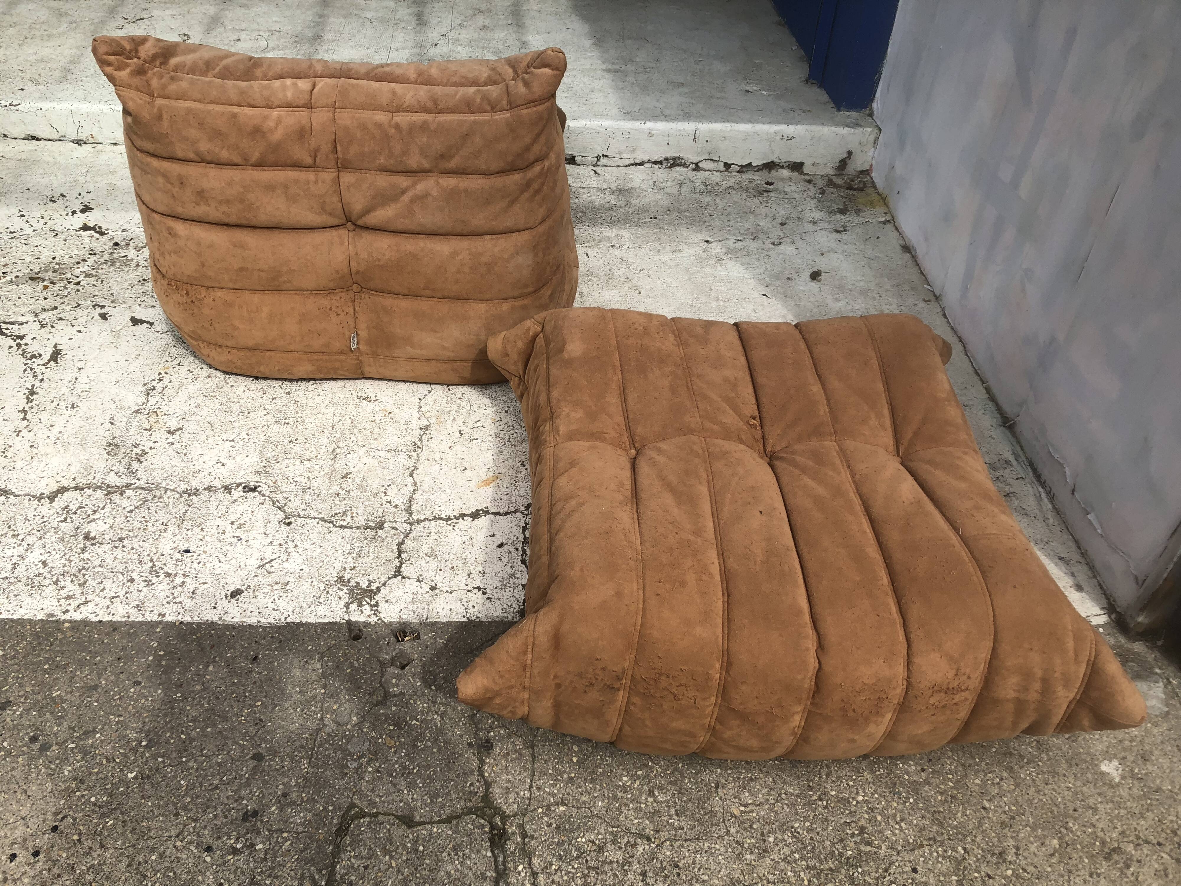 Togo Ligne Roset armchair and pouf