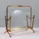 Vintage magazine rack, brass and glass, Italy 1950-1960