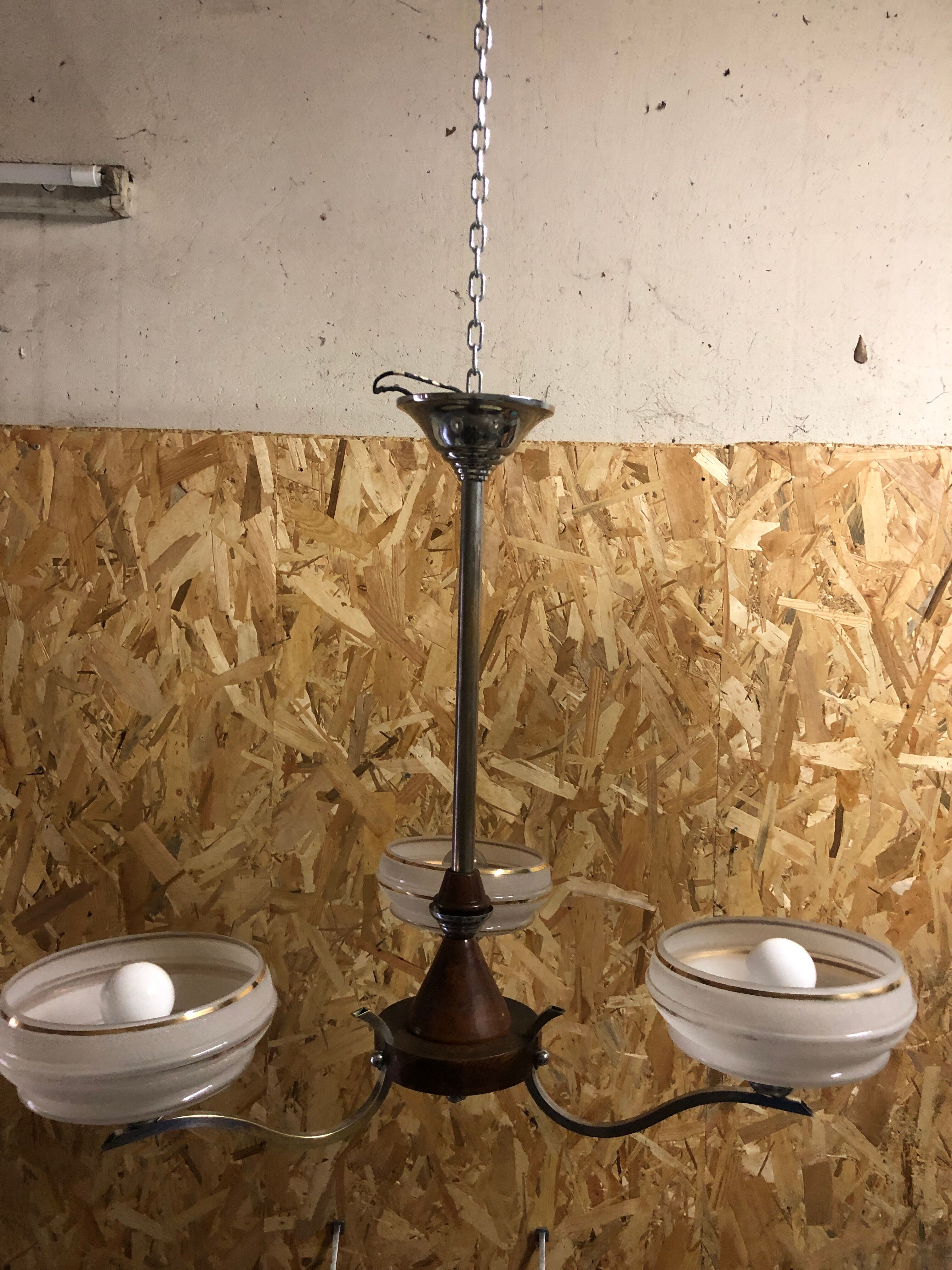 Chandelier 3 burners glass of Clichy