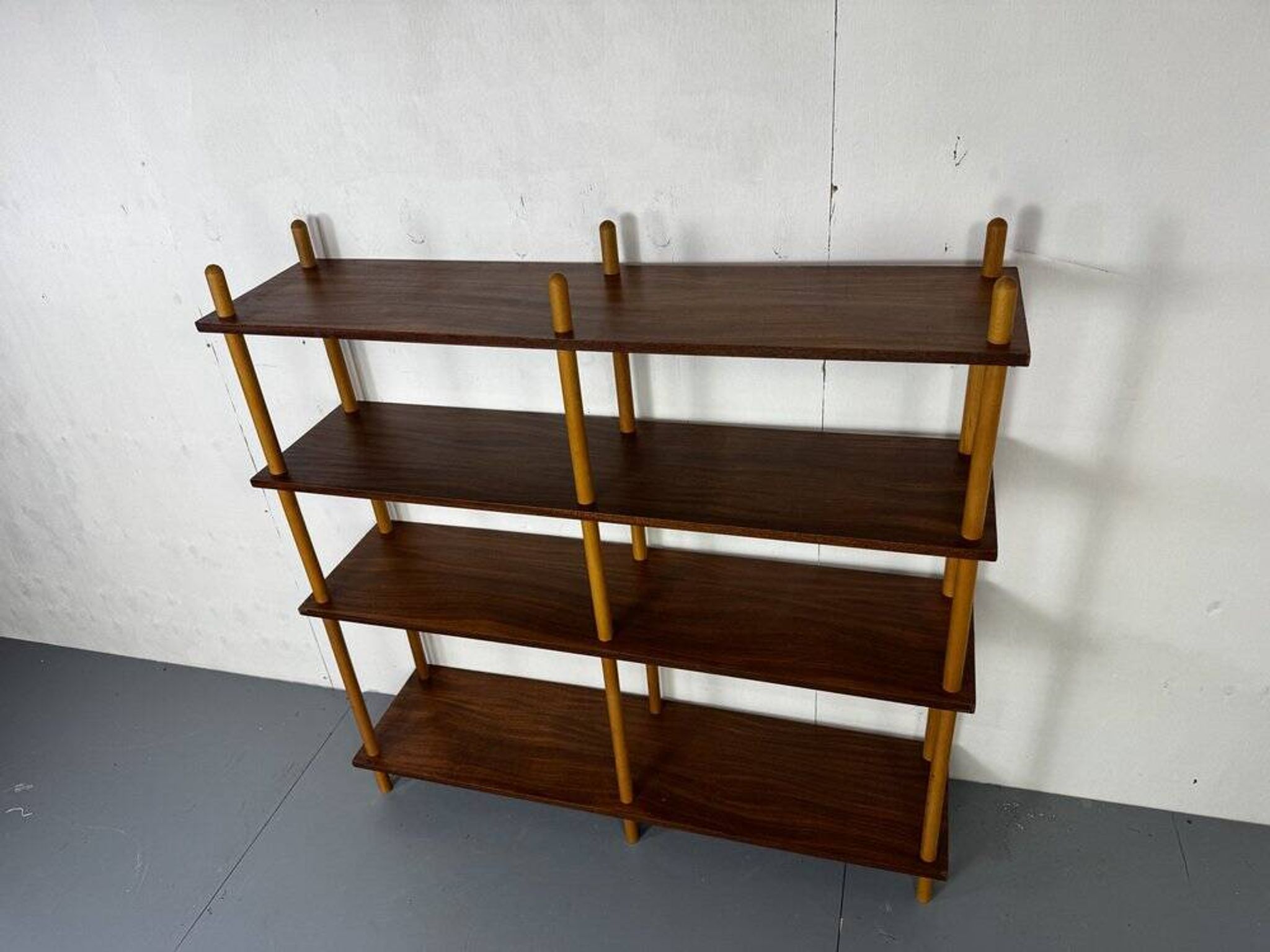 Mid-century modernist teak stick wall cabinet attributed to Willem Lutjens for Gouda Den Boer, 1950s