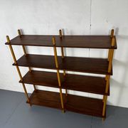 Mid-century modernist teak stick wall cabinet attributed to Willem Lutjens for Gouda Den Boer, 1950s