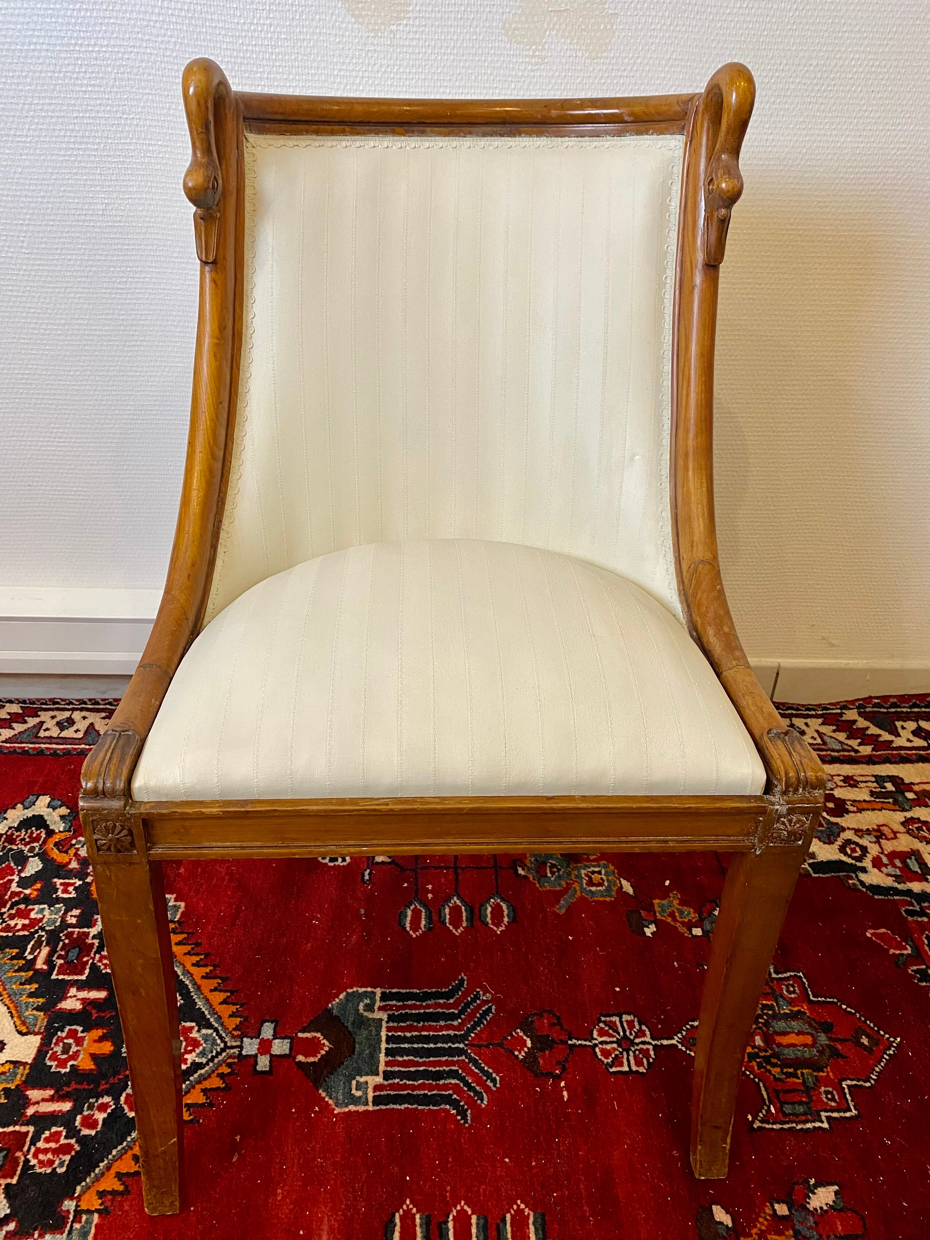 Pair of Chairs Rising Swan Collar Restoration Period