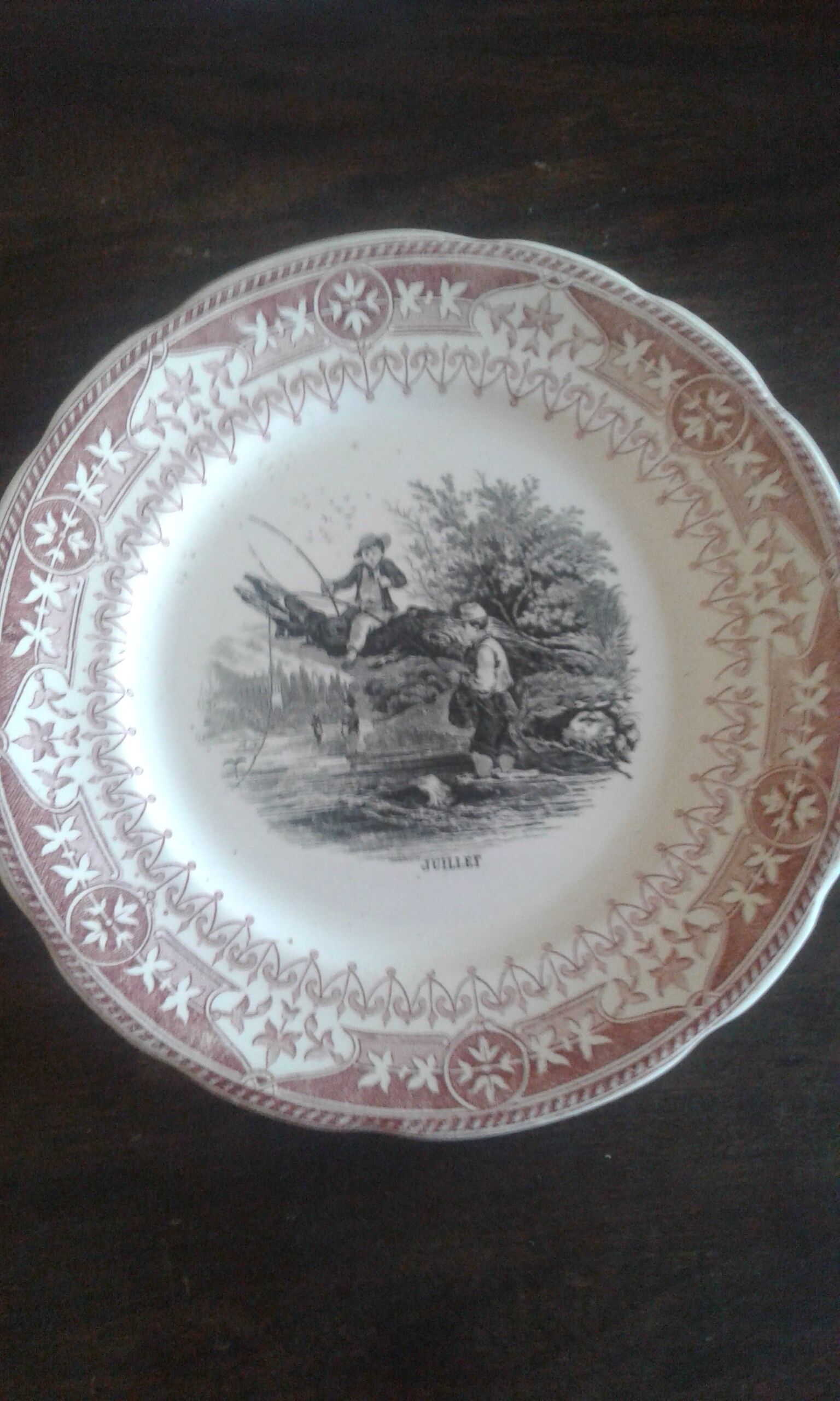 Set of ten plates Sarreguemines theme Field and seasons