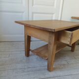 Coffee table made from a vintage solid oak table