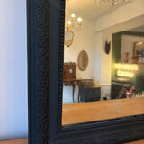 Large Louis Philippe pearl mirror - matte black