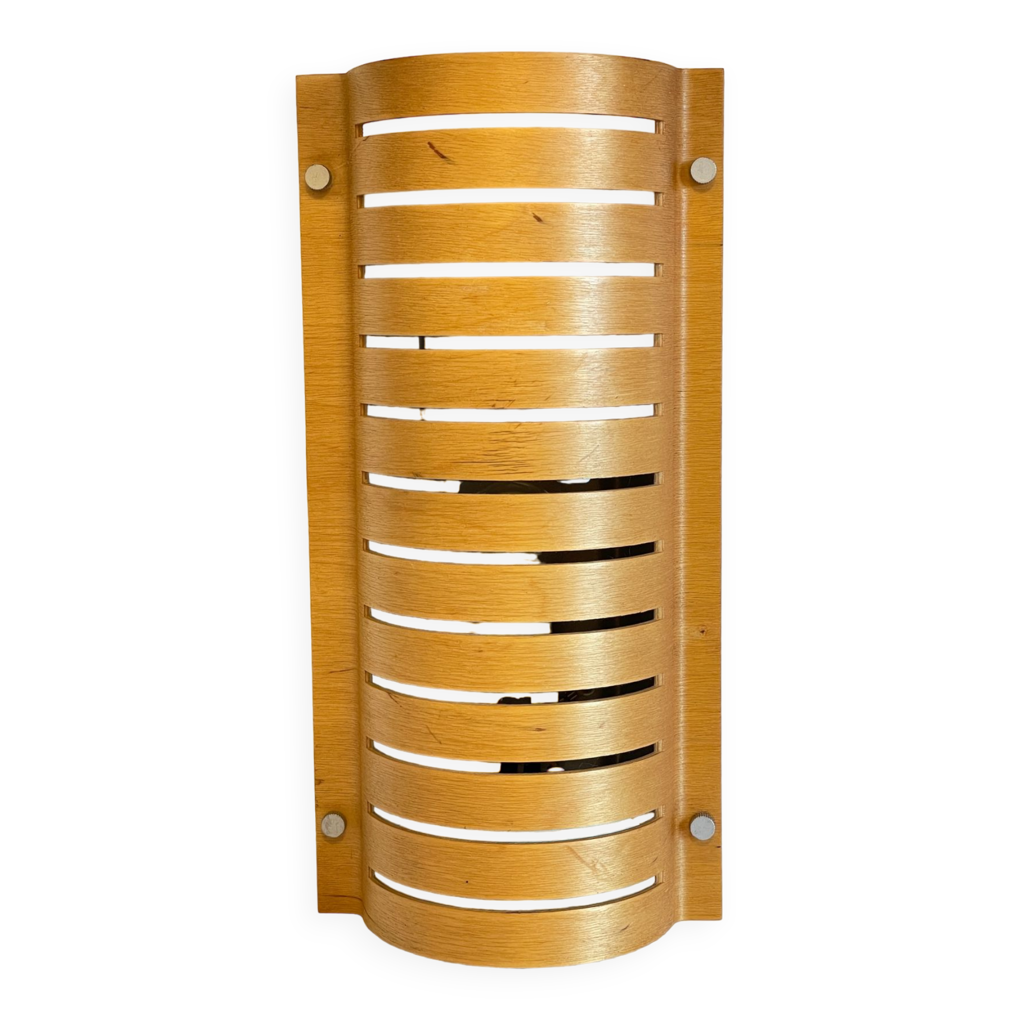 Vintage ikea bent wood and steel wall light