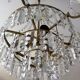 Old hot air balloon chandelier with crystal and bronze grapevines 9 fires