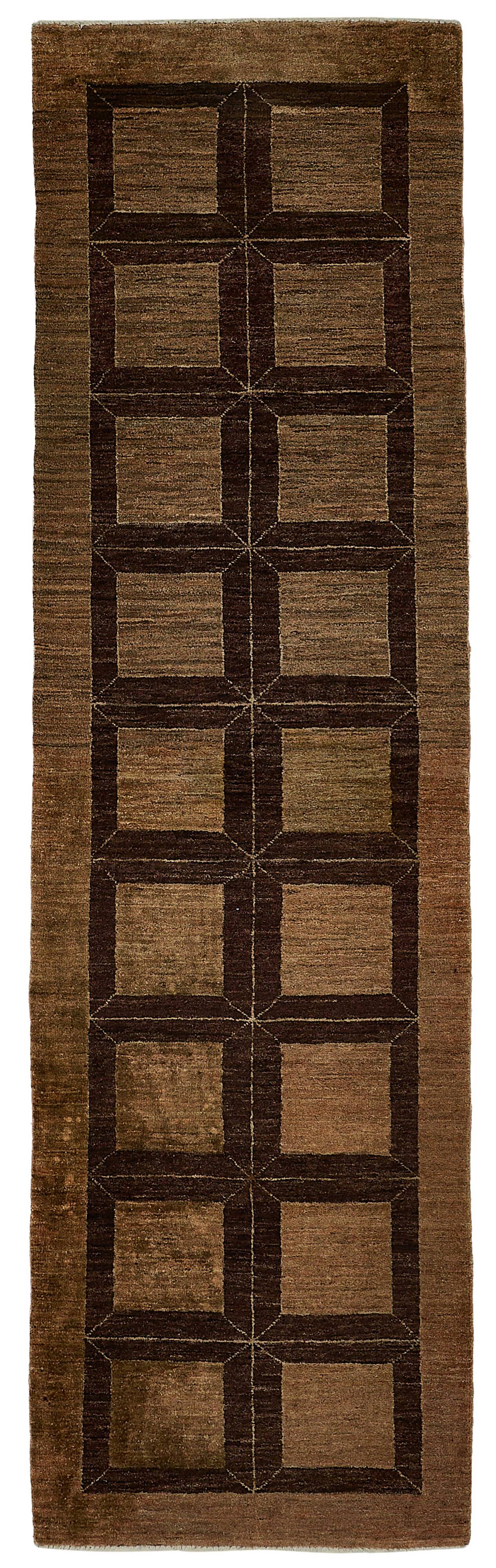 Tapis Oushak en laine noué à la main, 77 cm x 281 cm