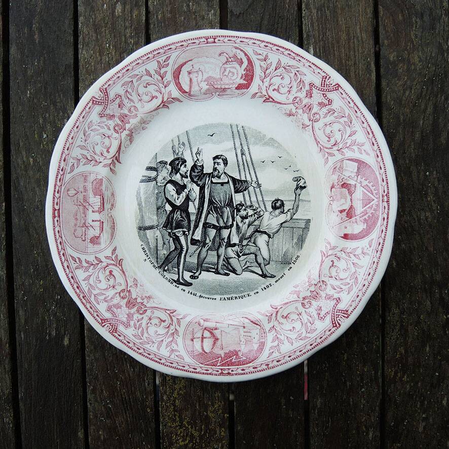 12 old talking plates from Sarreguemines – Discoverers & Inventors