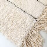 Moroccan Berber carpet blessed ouarain ecru with black graphic patterns engraved 290x205cm