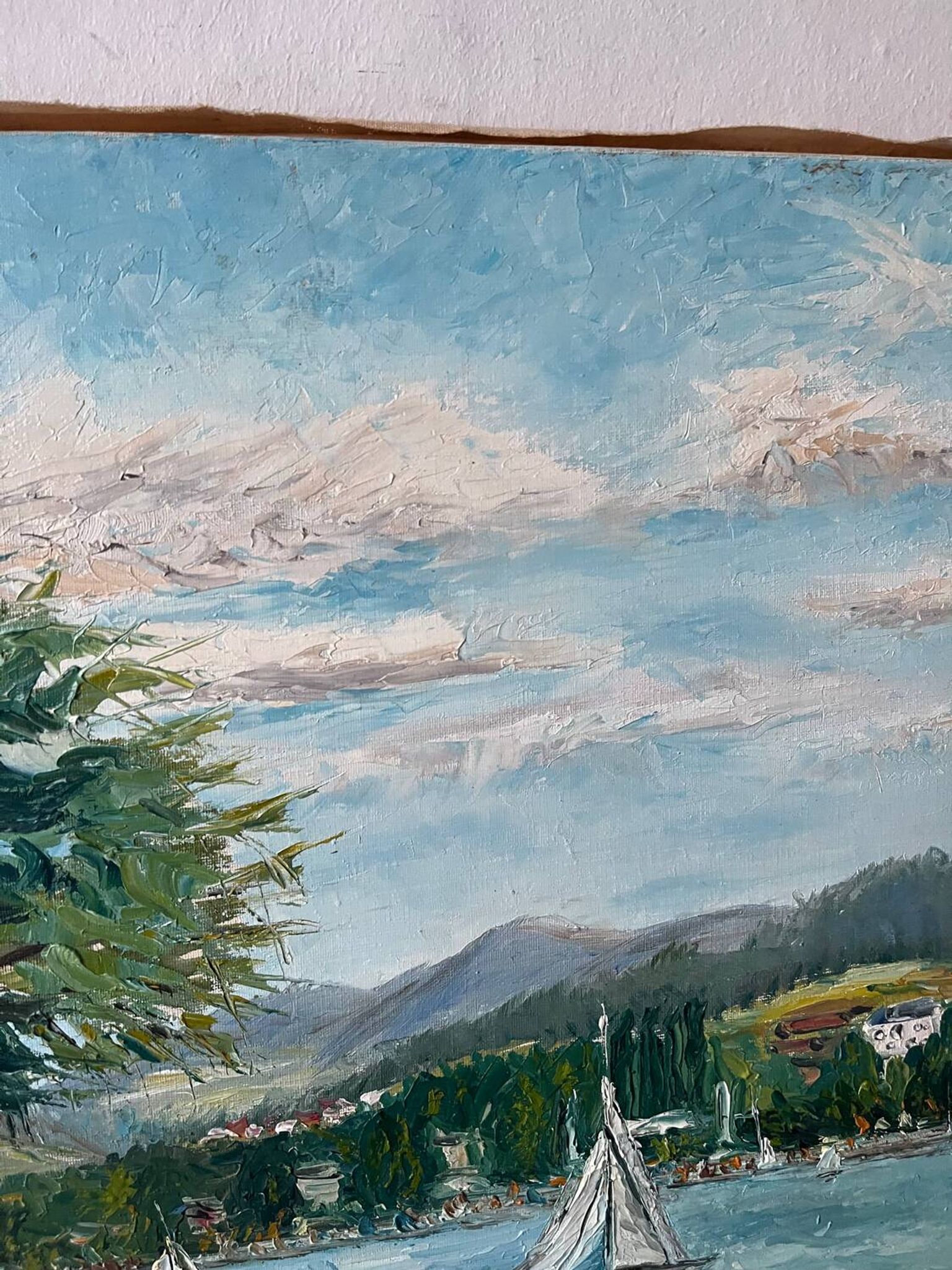 Sailboats on the lake, knife technique