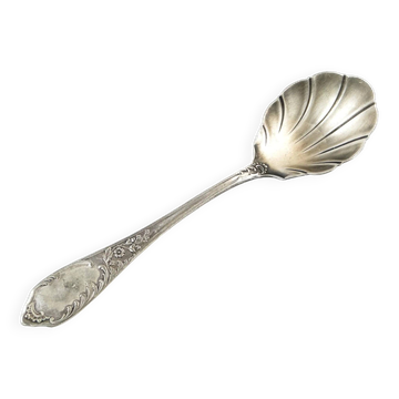 Cuillère à sucre Art Déco, laiton plaqué argent, Pologne, années 1930