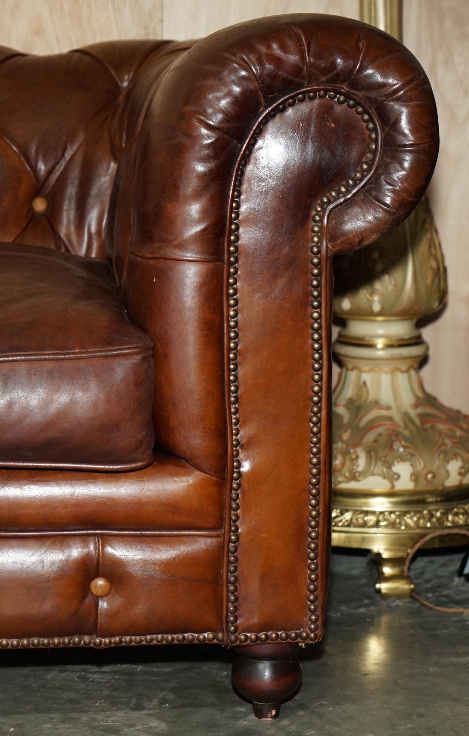 Heritage Biker Chesterfield Leather Sofa for 6 people by Timothy Oulton