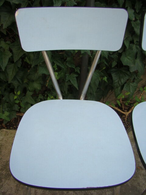 Pair of old blue formica chairs
