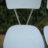 Pair of old blue formica chairs