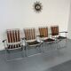Vintage folding garden set table 4 chairs wood and metal 1960