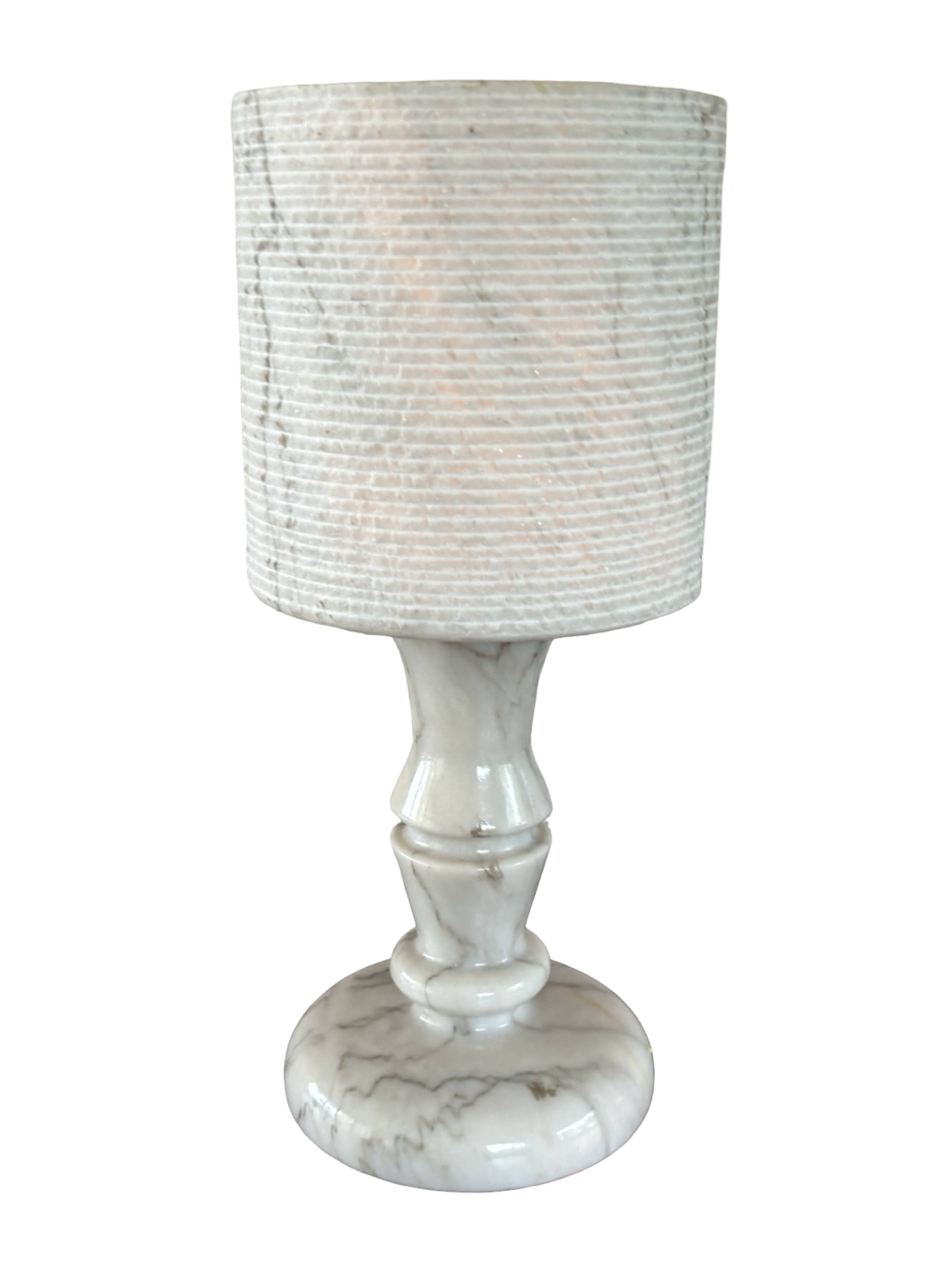 Vintage table lamp alabaster lamp, Italy 1960 minimalist