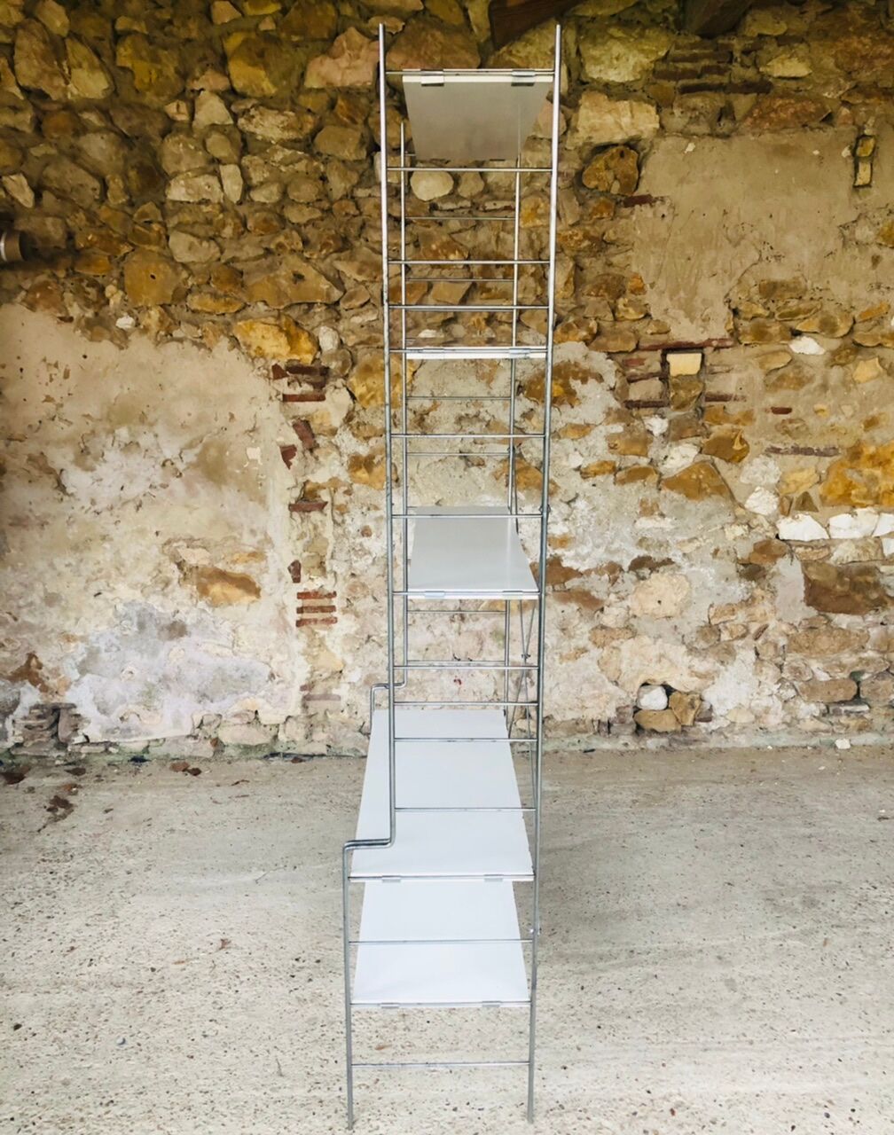 Vintage wall system with 5 modular shelves for BHV