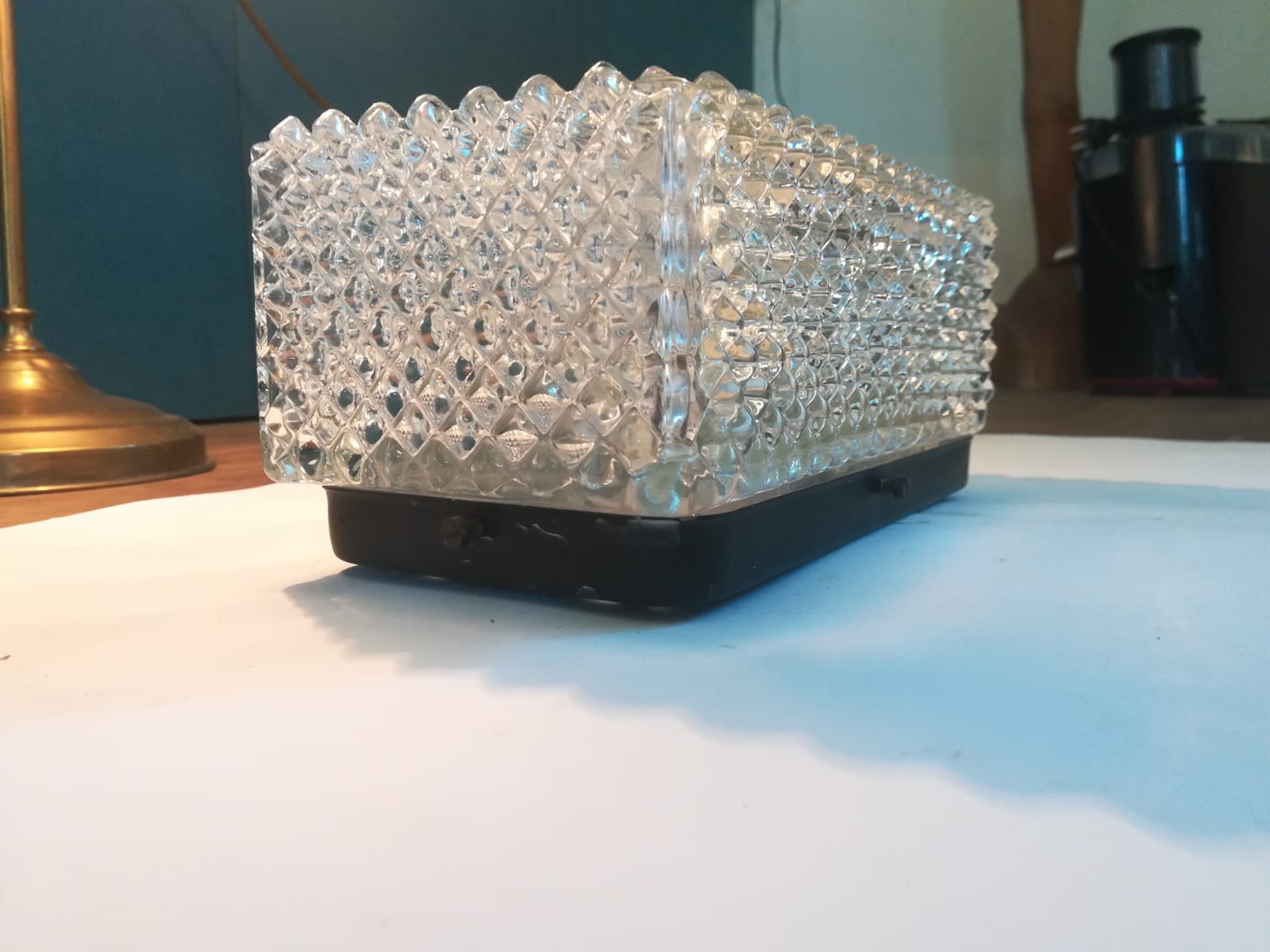 Cast glass ceiling lamp