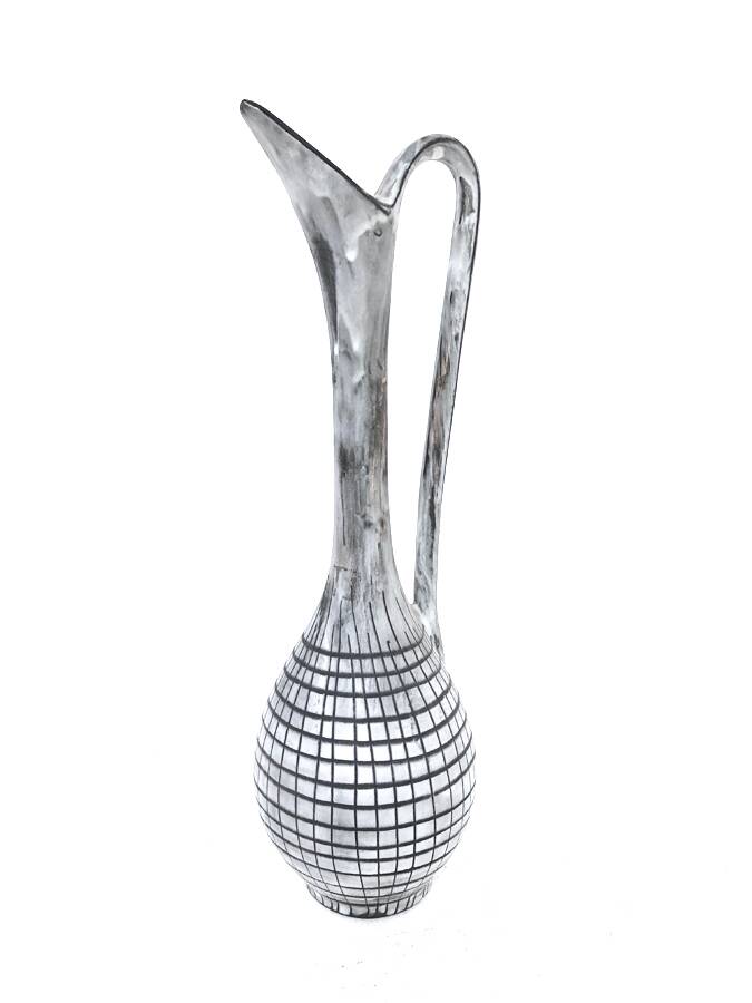 Vintage grey ceramic soliflore, 1970.
