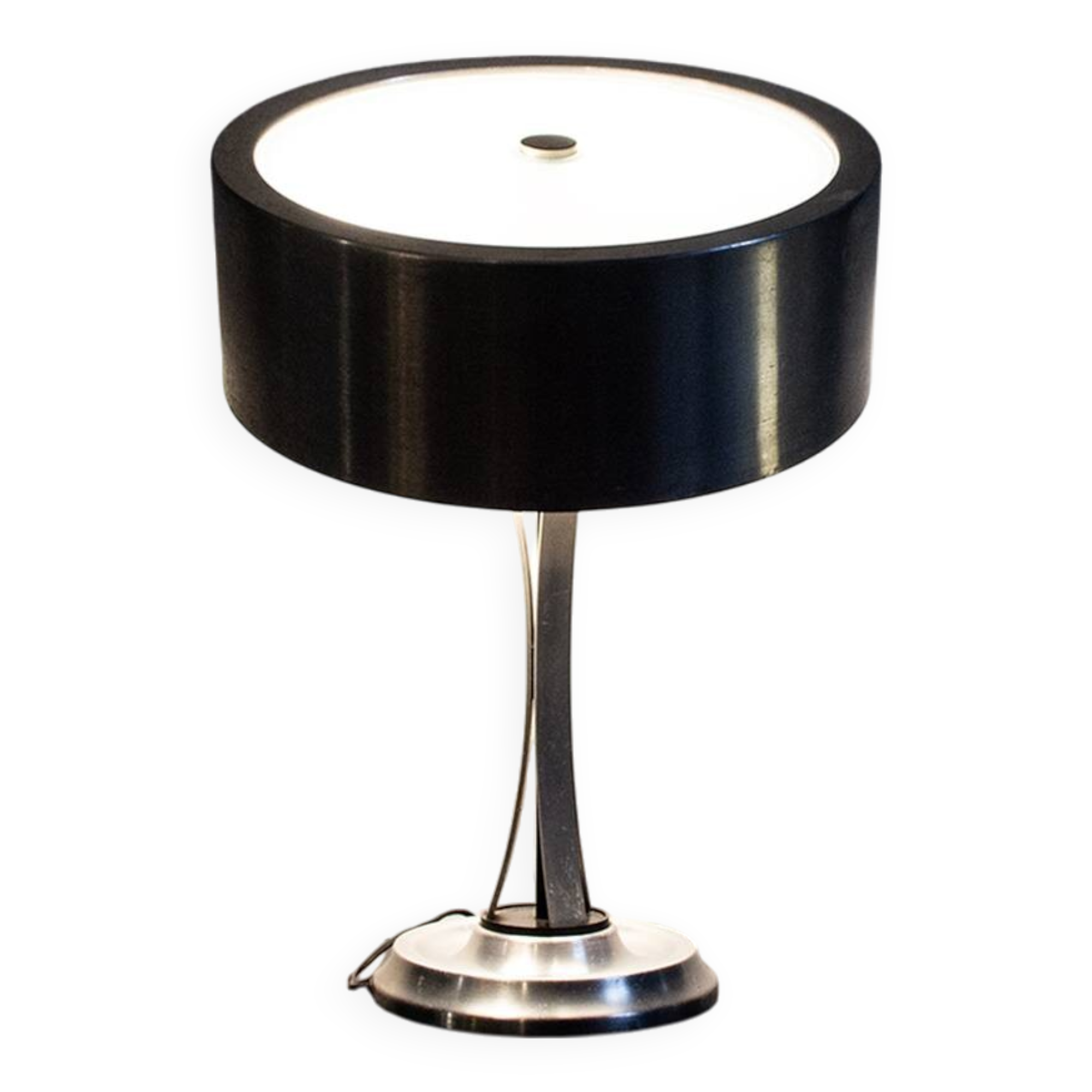 Lampada da tavolo orientabile in nichel di Oscar Torlasco, Anni '60