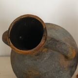 Vintage textured ceramic handle vase