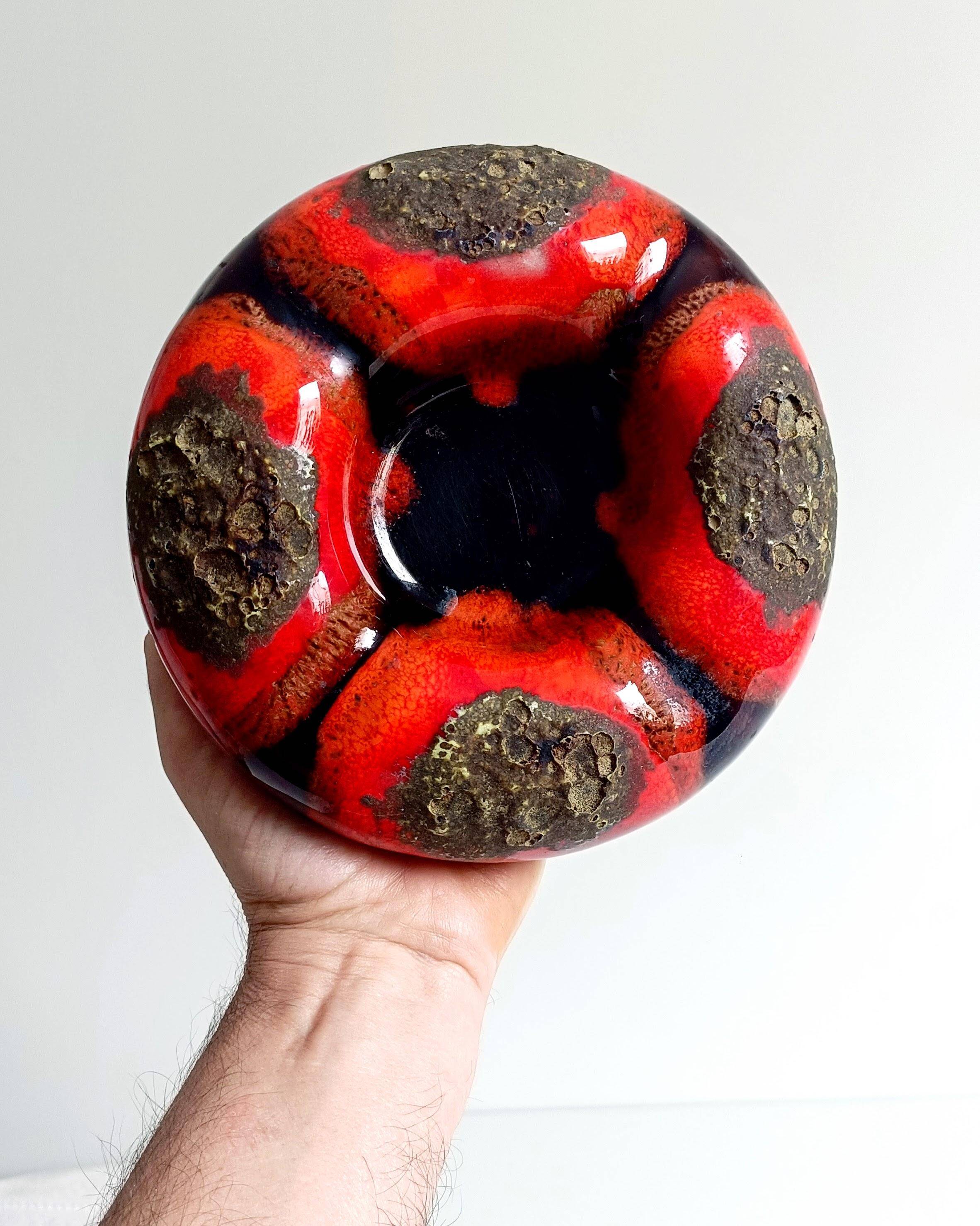 Sculptural Vallauris Ceramic Vide-Poche, Fat Lava Glaze, France, 1950s