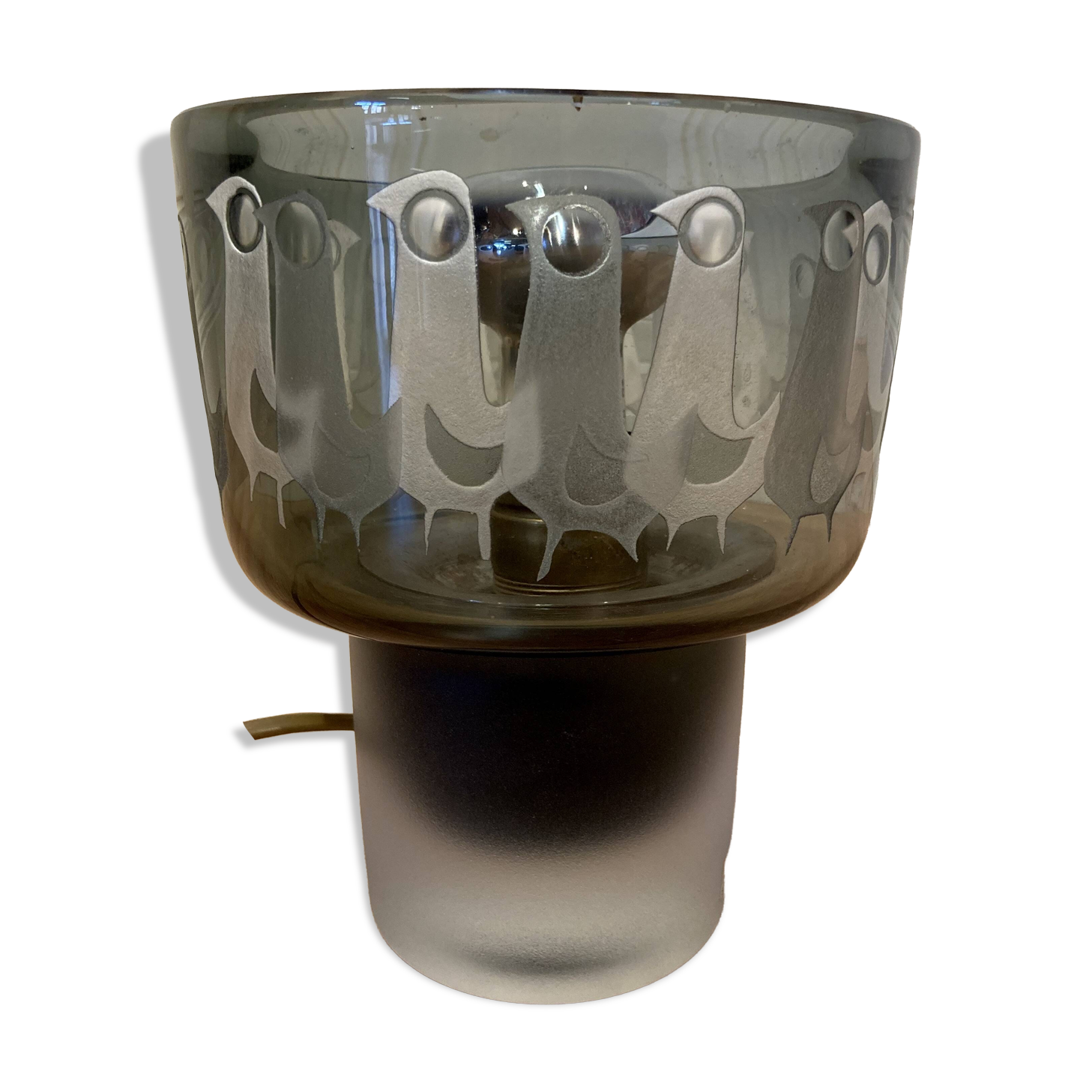 Large glass lamp "Scandinavian design 1950".