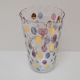 Vintage glass vase by Glasswork Novy Bor 1950's