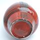 Vintage red ceramic vase scarified decoration elchinger 50' signed